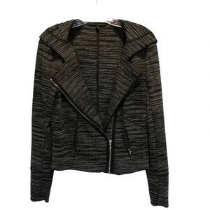 White House Black Market Zip Moto Style Jacket Sz Med. 2 Stock Pics included EUC